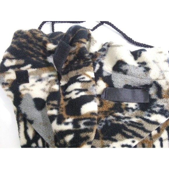 Camo Balaclava Hood Mask Brown Gray Black Hunting Outdoors Fleece Adjustable - Picture 5 of 5